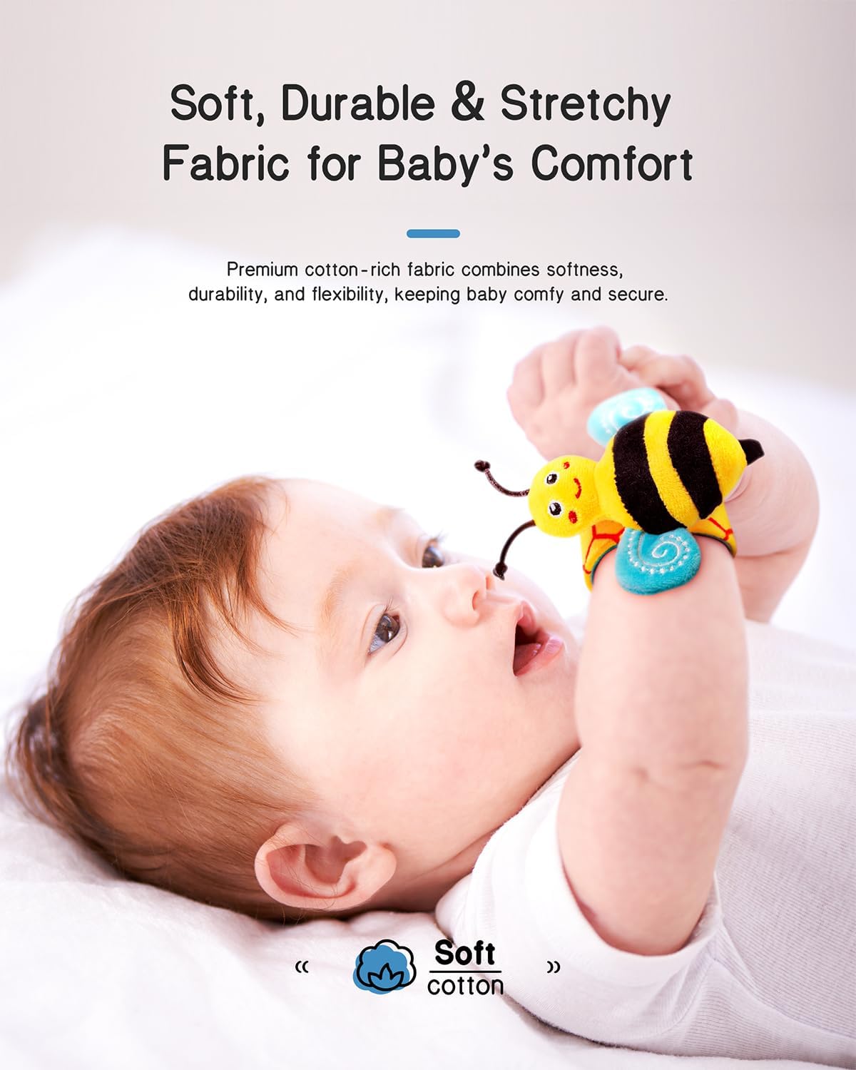 Infinno Baby Wrist Rattle Socks and Foot Finder Set, Perfect Baby Toys for 0-12 Months Newborn Boys and Girls As Infant Gifts, Garden Bug Series
