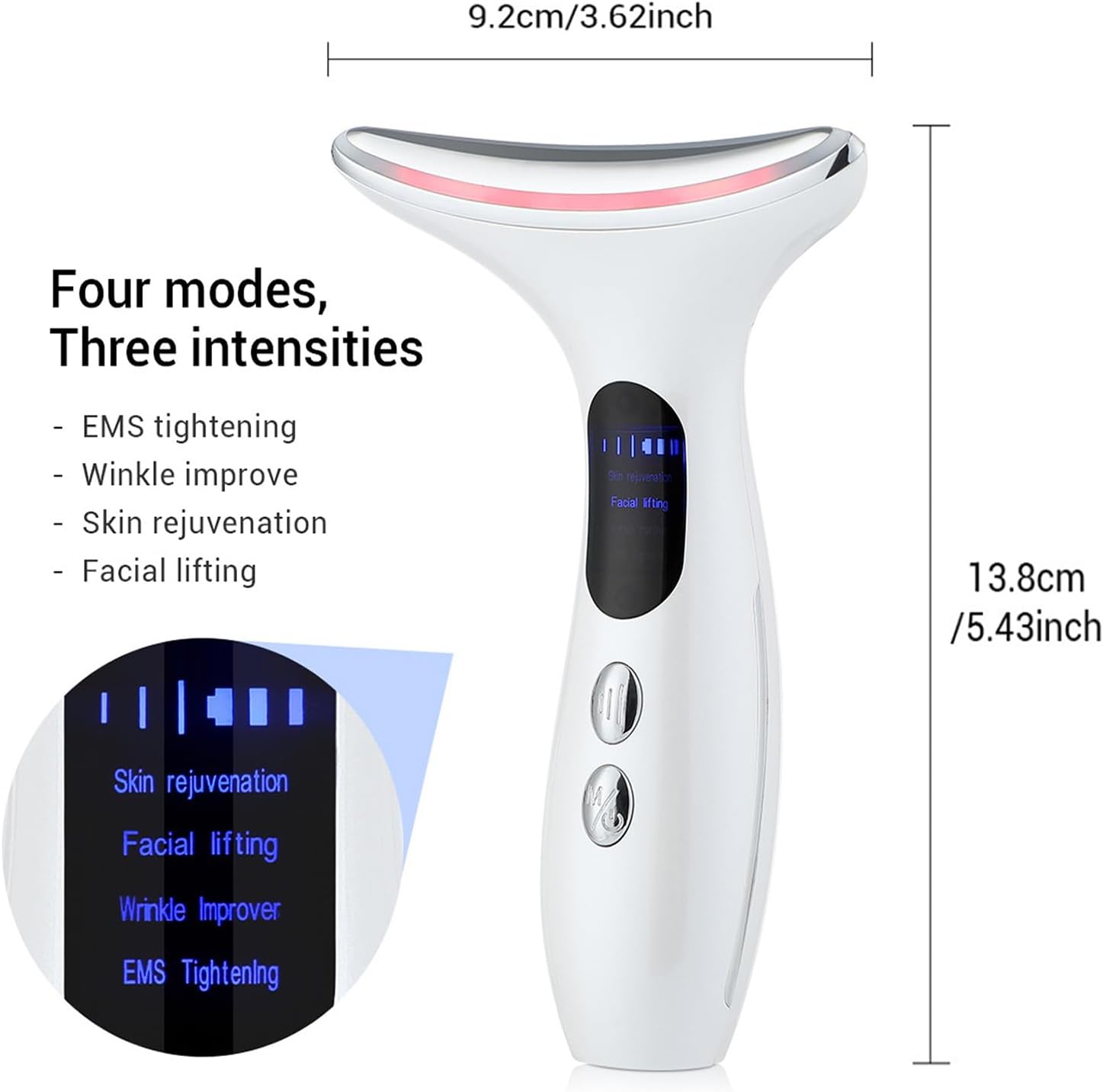 Face Massager，Anti-Wrinkle Face Device，Portable Skin Tightening Beauty Toning Device with 45 ±5°C Heat and 4 Massage Modes for SkinTightening & Neck Lifting EMS Face Toning Firming (Gradient Green)